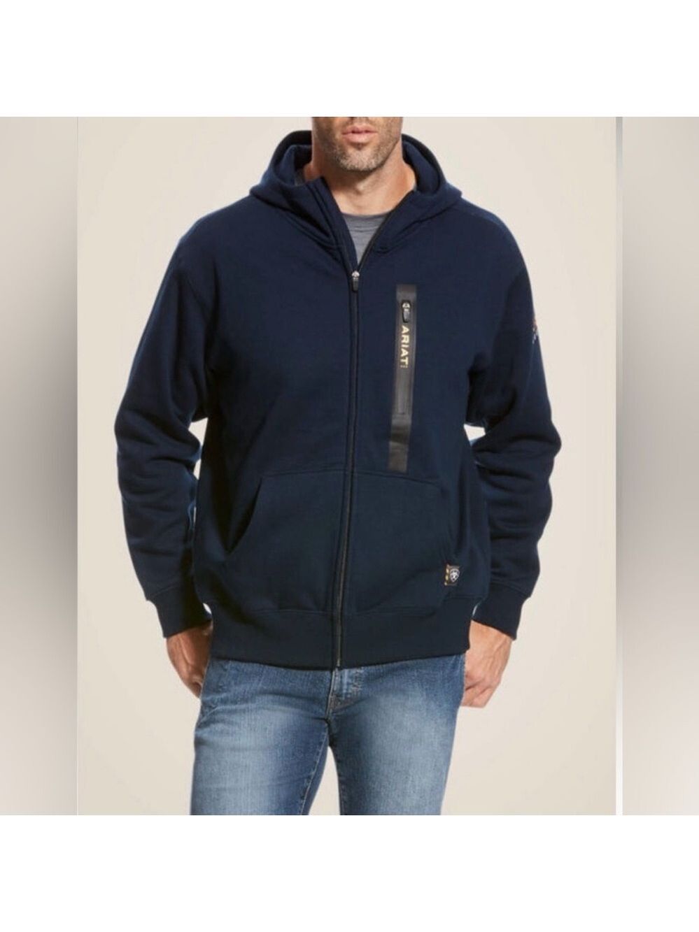 Ariat Rebar Workman Full Zip Up Hoodie Outdoor Heavy Workwear Navy Blue Men’s L